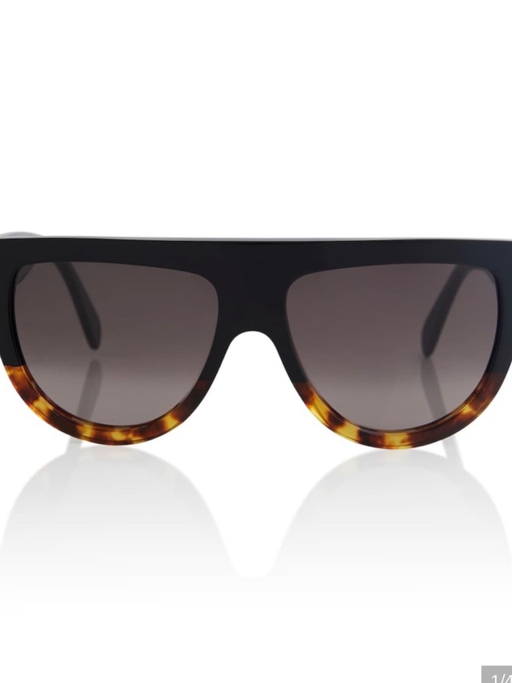 Celine Black & Tortoiseshell Half-Rim Sunglasses